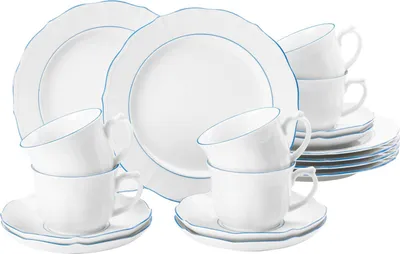 Produktbild von Seltmann Weiden Kaffeeservice 18-tlg. SONATE BLUE LINES