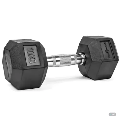 Produktbild von Kurzhantel 10 kg, Hexagon Hantel, oberfläche aus Gummi, Gymnastikhanteln für Krafttraining, Zuhause, Workout, Fitness