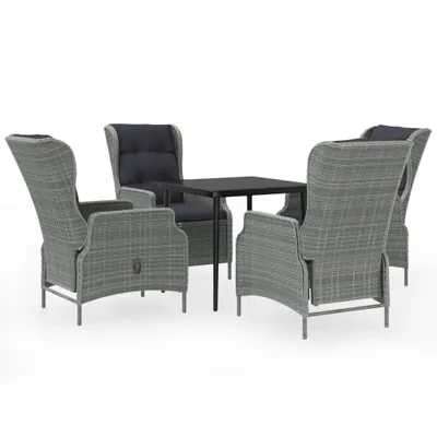 Image de vidaXL Ensemble de jardin 5 pièces gris clair