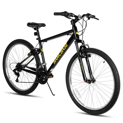 Produktbild von HILAND Mountainbike 26/27 Zoll Herren Studenten fahrräder, Gelände Pendlerfahrräder Mit 18 Gang, Doppel-V-Bremsen, stoßdämpfender Federgabel, Schwarz