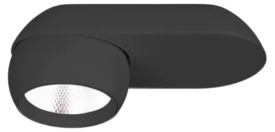 Obrázek produktu pro Oválný stropní LED reflektor ZEUS, černý, 10 W, teplá barva světla 550 lm, hliník, rozměry: 8,7 × 20,6 × 10,2 cm, IP20, Maxlight