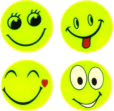 Produktbild von Fluoreszierende Kinder Warnaufkleber Gesichter für bessere Sichtbarkeit