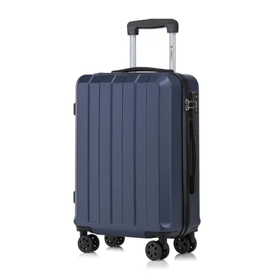 Produktbild von Premium Reisekoffer TSA-Schloss,YKK-Reißverschluss Hartschalen-Koffer Trolley Kabinenkoffer Rollkoffer Suitcase Handgepäck 4 Rollen (Dunkelblau, M)