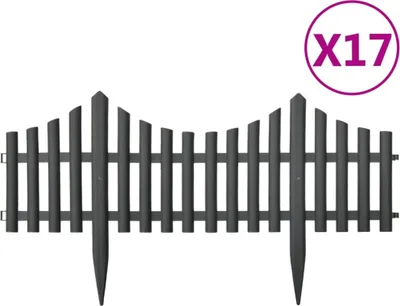 Zdjęcie produktu dla vidaXL Obrzeże trawnikowe 17 szt. Antracyt 10 m PP