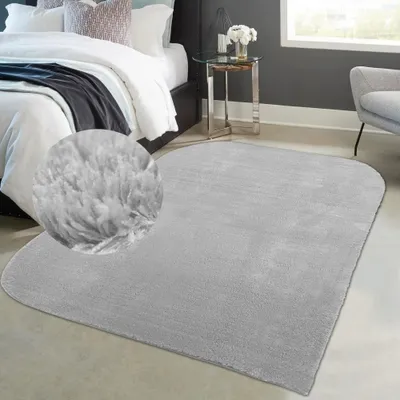Produktbild von Designer Teppich Ecken Waschbar Designer Teppich grau Größe - 120 x 170 cm