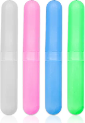 Produktbild von 4er Set Zahnbürsten Etui für die Reise Urlaub Kunststoffhülle Reiseetui
