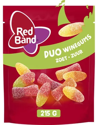 Zdjęcie produktu dla Red Band Duo Winegums Sweet and Sour, 215 g - Owocowe, miękkie gumy owocowe
