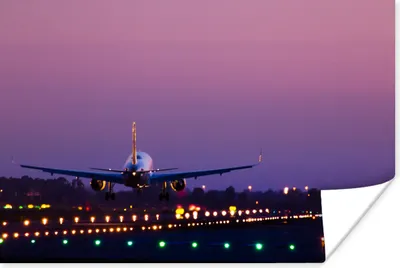Produktbild von MuchoWow® Poster Flugzeug landet in Spanien 120x80 cm - Bilder