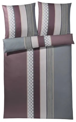 Produktbild von JOOP! Mako-Satin Bettwäsche Cornflower Stripe 4069, deep wine, 155x220+40x80 cm