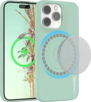 Produktbild von EAZY CASE Silikon MagSafe Handyhülle kompatibel mit Apple iPhone 15 Pro Max Hülle mit Kameraschutz, Silikonhülle, Schutzhülle Grün