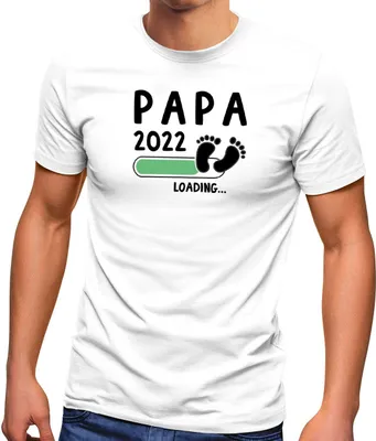 Produktbild von Herren T-Shirt Papa Opa Onkel 2023 loading Geschenk für werdenden Papa Geschenk Geburt Baby Moonworks® weiß-schwarz 3XL