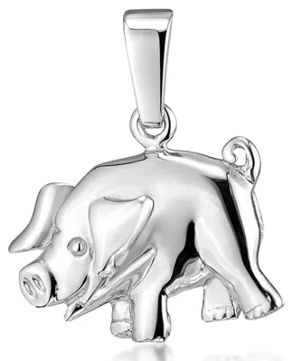 Produktbild von MATERIA Kettenanhänger Schwein 925 Silber Glücksbringer Rhodiniert für Damen und Kinder #KA-197