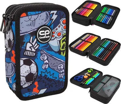 Produktbild von Coolpack Jumper 3 Dreifach-Federmäppchen mit HOBBY-Ausstattung