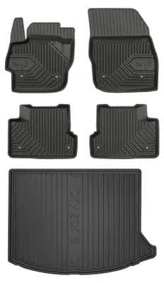 Produktbild von Gummimatten + Kofferraumwanne für Mazda 3 II 2008-2013 (Schrägheck, oberer Ladeboden) – Schwarz, passgenau – Wielganizator