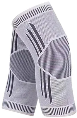 Productafbeelding van Zelfverwarmende Kniebandage - Warmte Kniebeschermer - Winterse Activiteiten - Magneetveldtherapie - Maat L - Grijs