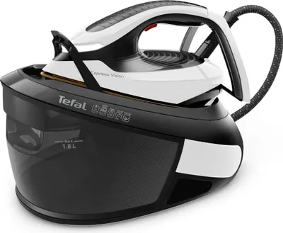 A Tefal steam generator iron is shown from a three-quarter angle on a white background.