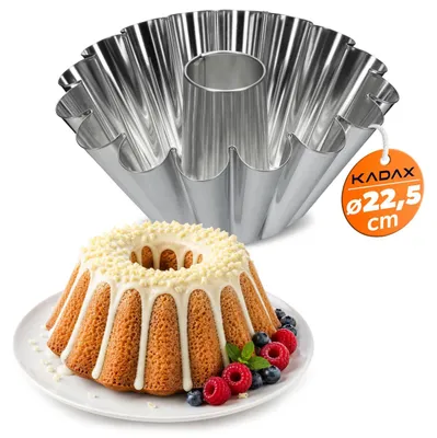 Image de KADAX Moule à kouglof, Moule à gâteaux en tôle galvanisée, Moule à pâtisserie ondulé haut