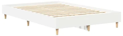 Image de Cadre de lit Blanc 137 x 190 cm Bois d'ingénierie