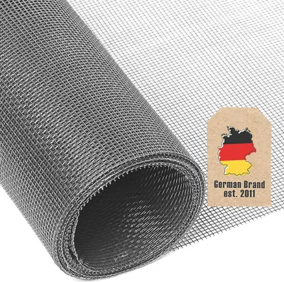 Produktbild von Intirilife Fliegennetz aus Fiberglas Grau Meterware Breite 150cm Maschenweite 1,2mm - UV beständig Fliegengitter Insektenschutz Gitter Fenster Tür