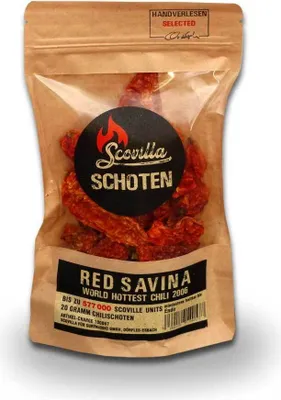 Produktbild von Scovillas Red Savina Schoten, getrocknet, 20g