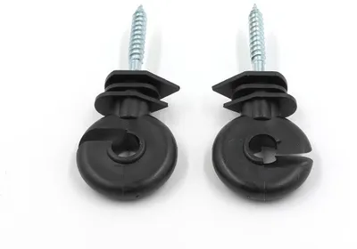 Ringisolator Set - Hekisolator - Zaun sichern - UV- und regenbeständig - 60 Stück - Schwarz Silber