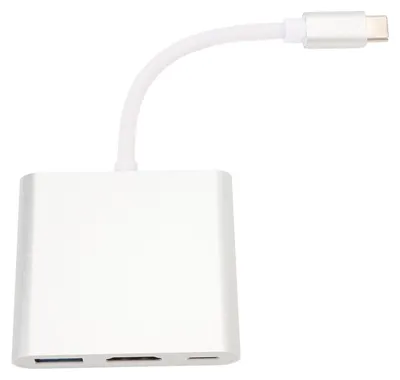 Obrázok produktu pre Adaptér typu C 3 v 1: USB-C na USB 3.0, multimediálne rozhranie 4K HD, konvertor PD pre notebooky, telefóny a tablety