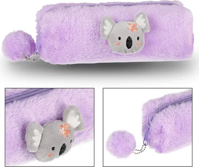 Produktbild von Koala Plüsch-Federmäppchen für Mädchen, Reißverschluss 23x8x5cm