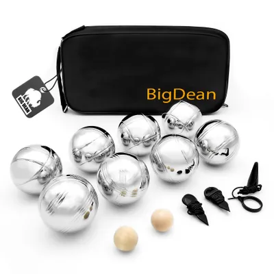 Produktbild von BigDean Boule Set mit 8 verchromten Boule Kugeln