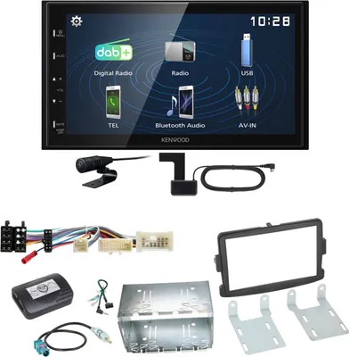 Produktbild von Kenwood DMX129DAB DAB+ Bluetooth USB Einbauset für Dacia Dokker Sandero