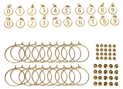 Wijnglas-Anhänger-Set mit Zahlen 0-9, 20-teilig, 2,5 cm