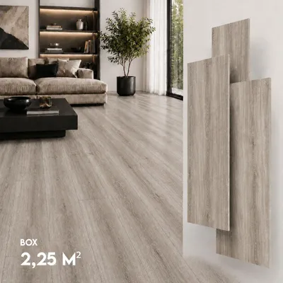 Produktbild von SPC Vinylboden 5mm Klick Vinyl wasserfest Holzoptik Bodenbelag mit Trittschalldämmung für Küche Bad Wohnzimmer