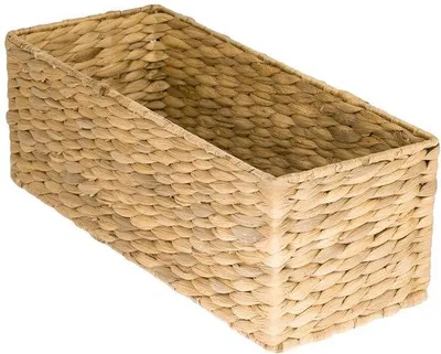 Produktbild von Ibenzoa® Geflochtener Aufbewahrungskorb aus Wasserhyazinthe & Seegras mit Metallrahmen, 38 x 15 x 14 cm (Außen) – Naturkorb für Bad & Wohnzimmer