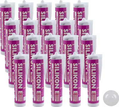 Produktbild von ARLI SET: 20x Silikon 310ml transparent Universal Sanitär Bad Dusche Küche Fuge Fenster innen außen - 20 Kartuschen