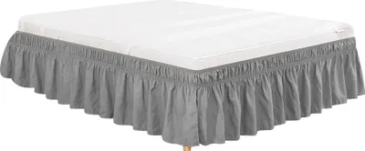 Obrázek produktu pro Elastická polyesterová sukně na postel o délce cca 38 cm s volánky, snadno připínatelný potah (velikost Queen-Size)