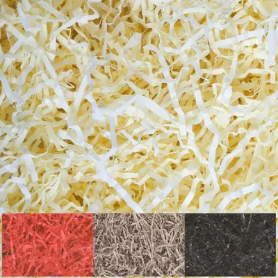 Immagine prodotto di Creative Deco 1kg Cremoso Giallo Tagliuzzato Carta Kraft | Materiale da Imballaggio per Regalo di Natale a Strisce | Viene in Borsa