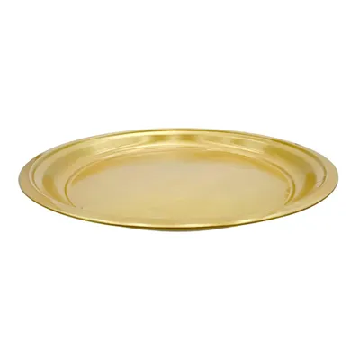 Zdjęcie produktu dla Talerz metalowy Talerz dekoracyjny okrągły złoty 36 cm Talerz na świece Taca na świece Talerz adwentowy B-goods