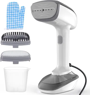Produktbild von für Kleidung, 20-Sekunden Aufheizzeit, 2-in-1 Bügeleisen & Faltenentferner | 20g/min Dampfleistung, 300ml Tank | Handdampfer mit Stoffbürste für Reise