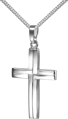 Produktbild von Kreuz-Anhänger mit Kette für Damen, Herren und Kinder als Ketten-Anhänger mit Kette 925 Silber mit Schmuck-Etui