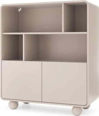 Zdjęcie produktu dla FURNLUX Showcase Albion Beige 108cm / Kolor główny: beżowy / Wymiary: 108 x 121 x 39 cm