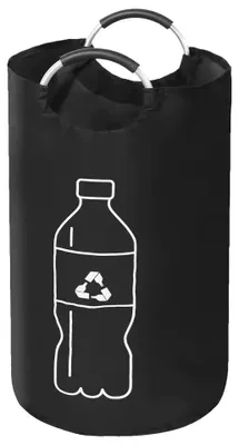 Image de WELLHAUS : Sac pour bouteilles de 82 litres, noir, fabriqué à partir de matériaux recyclés, avec des poignées en aluminium