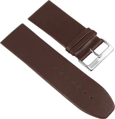 Produktbild von Eichmüller Band | Uhrenarmband Nappaleder braun glatt flach Verlauf, Stegbreite:30mm, Schließe:Silbern