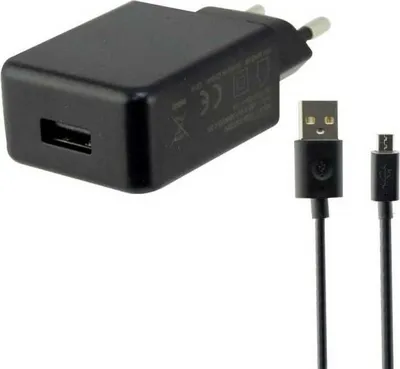 Zdjęcie produktu dla Ładowarka ścienna + kabel Micro USB KSIX USB 2A Czarny
