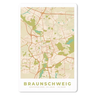 Produktbild von MuchoWow® Mauspad Mousepad Braunschweig - Karte - Vintage - Stadtplan 40x60 cm - Mousepads - Maus Mat - Pad - Mausunterlage - Schreibtisch Accesoire
