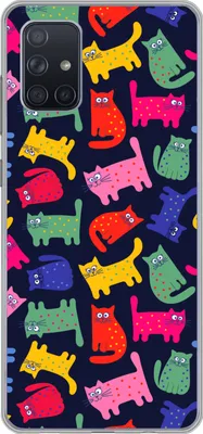 Produktbild von MuchoWow® Handyhülle Schutzhülle Hülle für Telefoonhoesje Samsung Galaxy A51 Muster - Katze - Regenbogen - Rosa - Mädchen - Kinder - Kind Silikon Softcase Handy Hülle - Schutzabdeckung