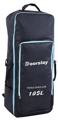 Obrázok produktu pre Veľkokapacitný batoh na paddleboard, batoh na SUP, s ľahkým prístupom k obsahu, ľahký, cestovný, outdoorový, dobrodružný, čierny, 105 l