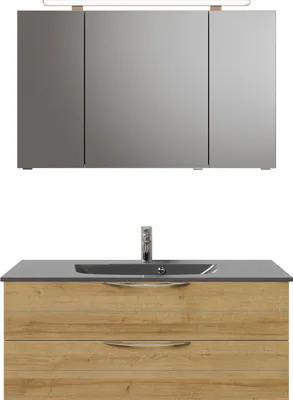 Produktbild von PELIPAL Serie 6025 SET-045-105 Block bestehend aus: Waschtisch, Waschtischunterschrank, Spiegelschrank  / 117cm