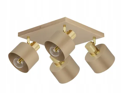 Produktbild von LUXOLAR - LED Deckenleuchte 4-flammig Beige/Gold E27 60W - Deckenlampe Schwenkbar für Wohnzimmer, Küchen - Modern Design