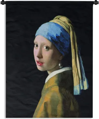 Produktbild von MuchoWow® Wandteppich Wandbehang Das Mädchen mit dem Perlenohrring - Johannes Vermeer 150x200 cm Tapisserie Dekoration Wandtuch - Wandaufhängung - Moderner