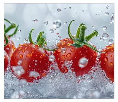 Produktbild von Spritzschutz Herdabdeckplatte Schneidebrett aus Glas Wassertomaten 1-Teilig (60x52cm)