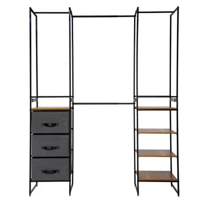 Produktbild von 5Five jednoduše inteligentní modulární šatník vyrobený z kovu, mdf deska èerná 198 cm x 180 cm x 46,5 cm